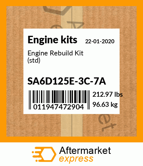 Spare part SA6D125E-3C-7A + Engine Rebuild Kit (std)