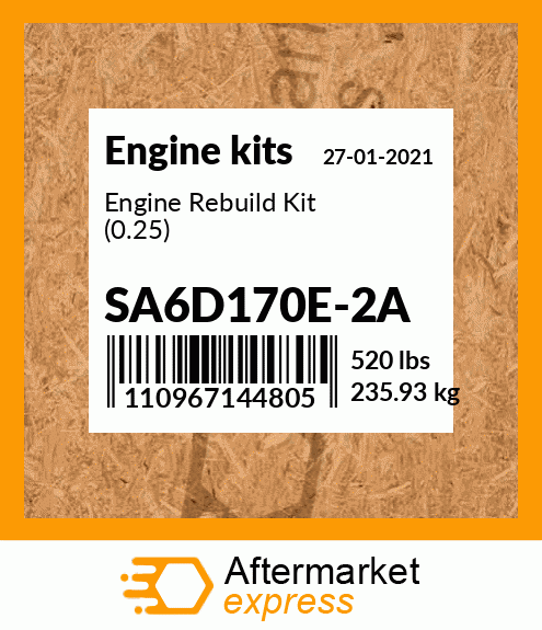 Spare part SA6D170E-2A + Engine Rebuild Kit (0.25)