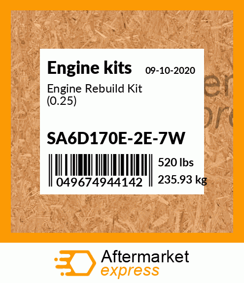 Spare part SA6D170E-2E-7W + Engine Rebuild Kit (0.25)