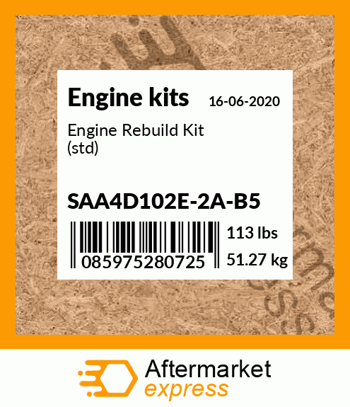 Spare part SAA4D102E-2A-B5 + Engine Rebuild Kit (std)