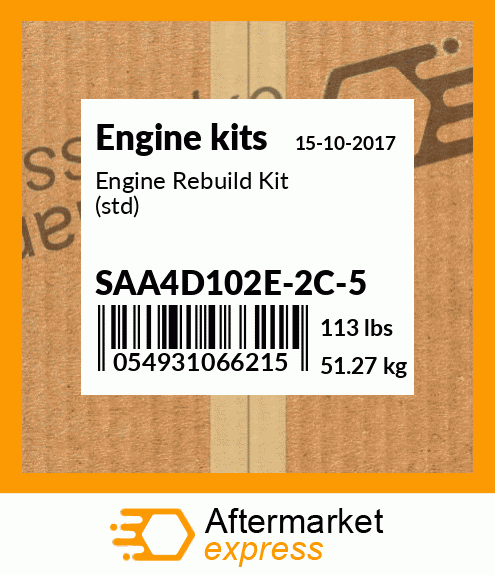 Spare part SAA4D102E-2C-5 + Engine Rebuild Kit (std)