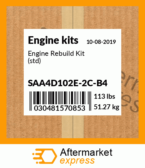 Spare part SAA4D102E-2C-B4 + Engine Rebuild Kit (std)