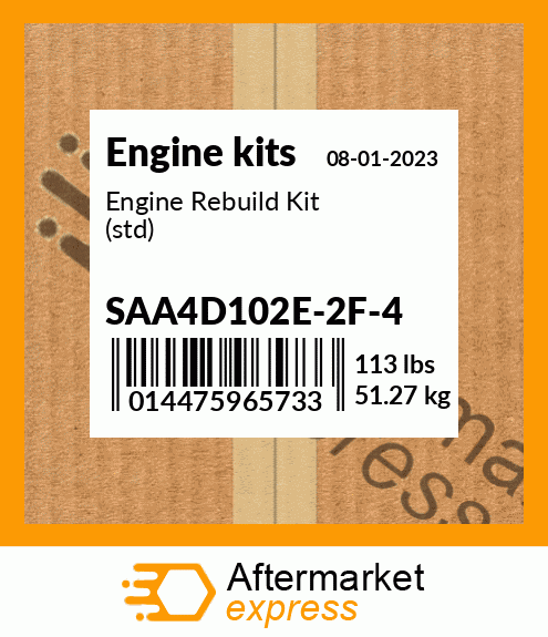 Spare part SAA4D102E-2F-4 + Engine Rebuild Kit (std)