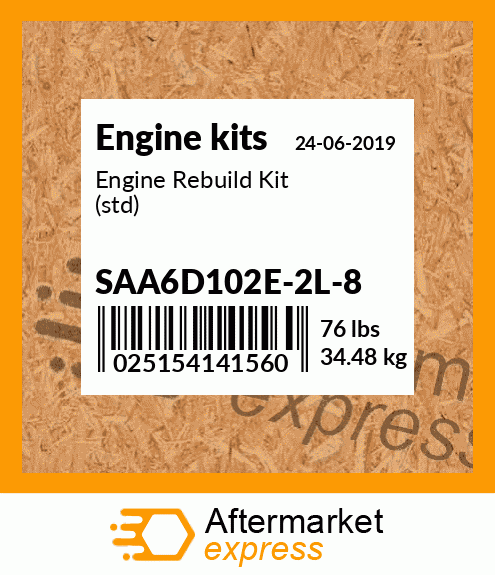 Spare part SAA6D102E-2L-8 + Engine Rebuild Kit (std)