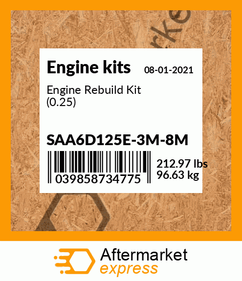 Spare part SAA6D125E-3M-8M + Engine Rebuild Kit (0.25)