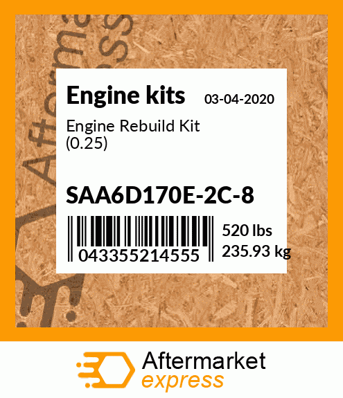 Spare part SAA6D170E-2C-8 + Engine Rebuild Kit (0.25)