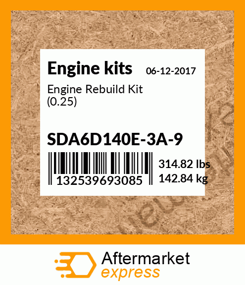 Spare part SDA6D140E-3A-9 + Engine Rebuild Kit (0.25)