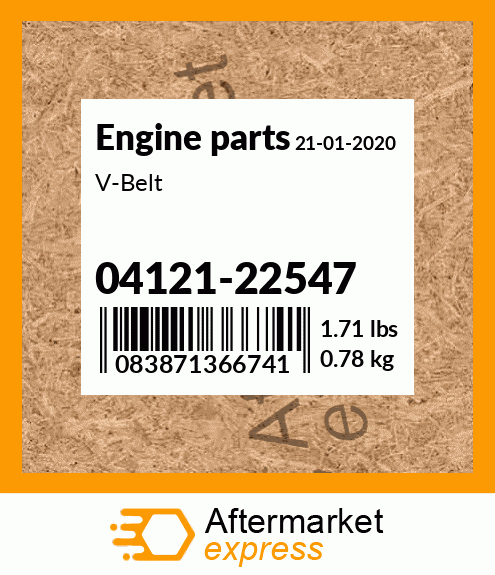 Spare part 04121-22547 + V-Belt