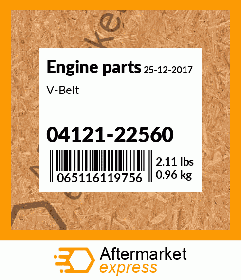 Spare part 04121-22560 + V-Belt