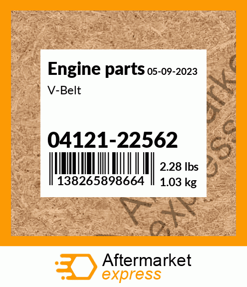 Spare part 04121-22562 + V-Belt