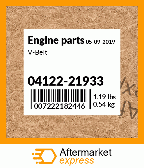 Spare part 04122-21933 + V-Belt