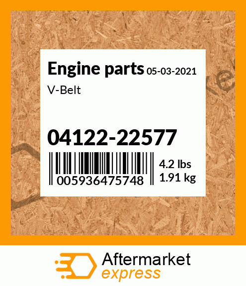 Spare part 04122-22577 + V-Belt