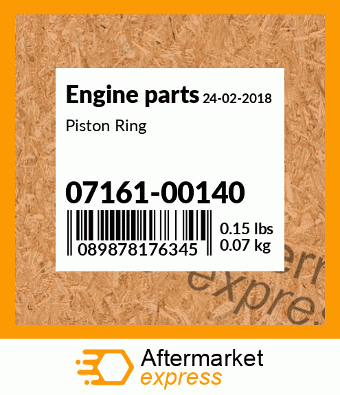 Spare part 07161-00140 + Piston Ring