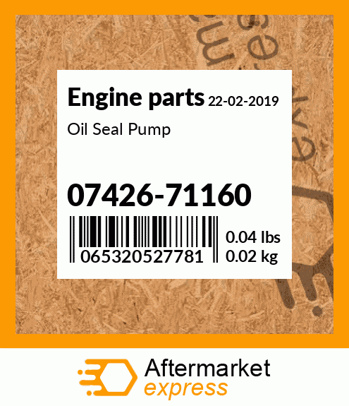 Spare part 07426-71160 + Oil Seal Pump