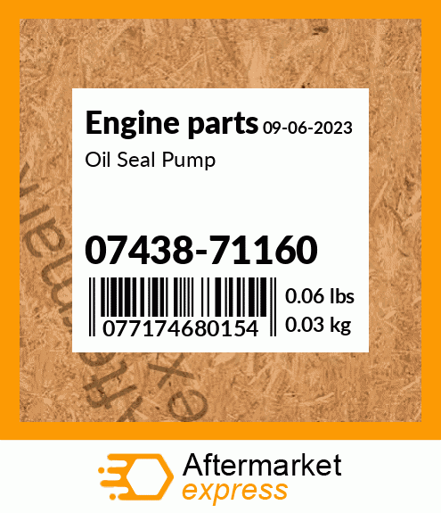 Spare part 07438-71160 + Oil Seal Pump