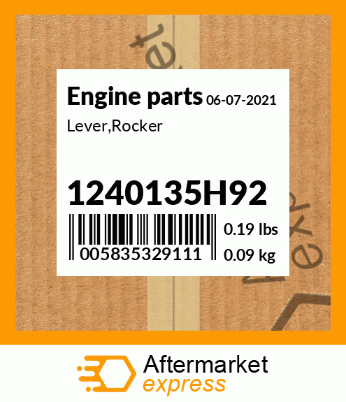 Spare part 1240135H92 + Lever,Rocker