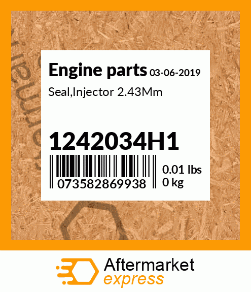 Spare part 1242034H1 + Seal,Injector 2.43Mm