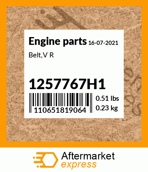 Spare part 1257767H1 + Belt,V R