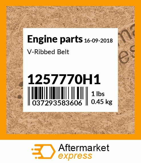 Spare part 1257770H1 + V-Ribbed Belt