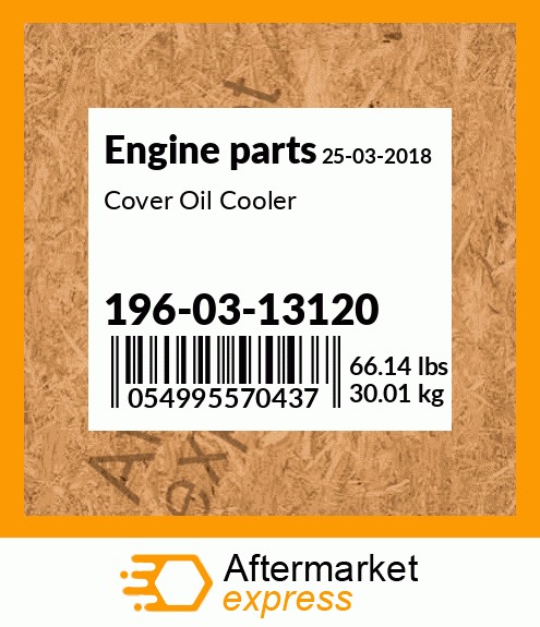 Spare part 196-03-13120 + Cover Oil Cooler