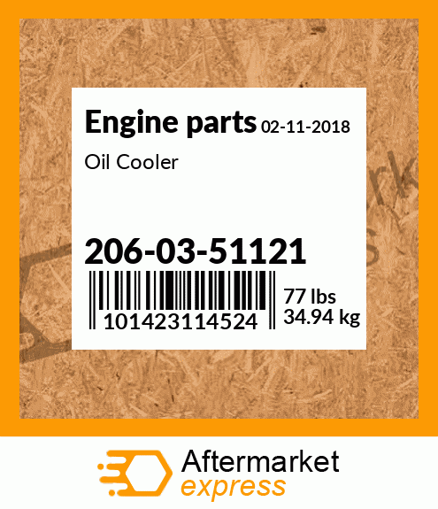 Spare part 206-03-51121 + Oil Cooler