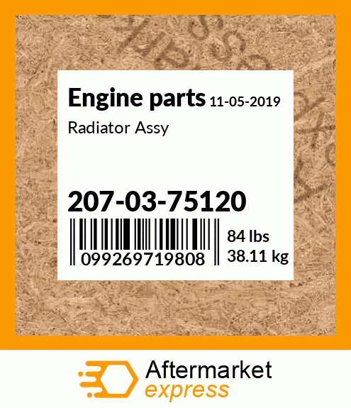 Spare part 207-03-75120 + Radiator Assy