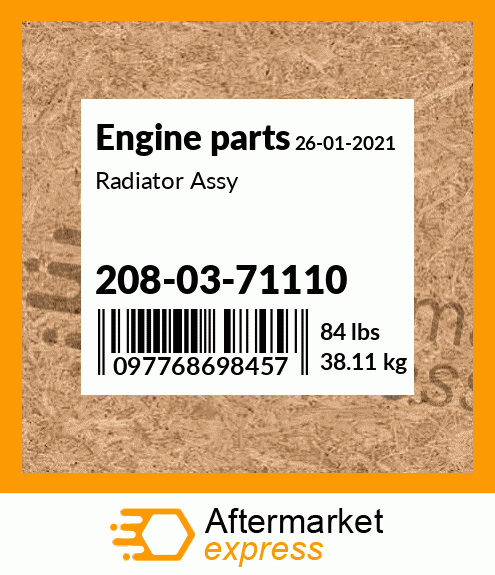 Spare part 208-03-71110 + Radiator Assy