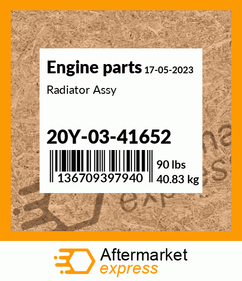 Spare part 20Y-03-41652 + Radiator Assy