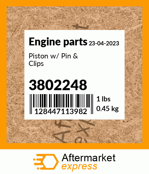 Spare part 3802248 + Piston w/ Pin & Clips