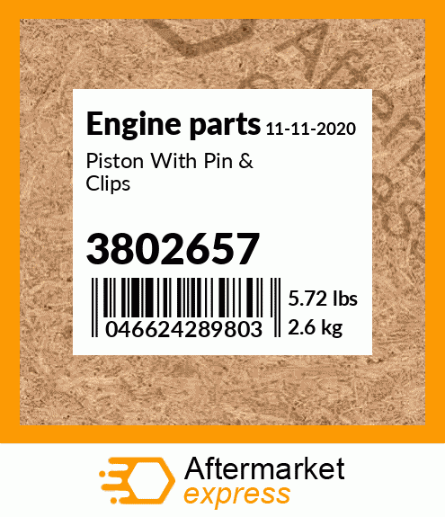 Spare part 3802657 + Piston With Pin & Clips