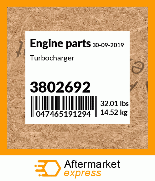 Spare part 3802692 + Turbocharger