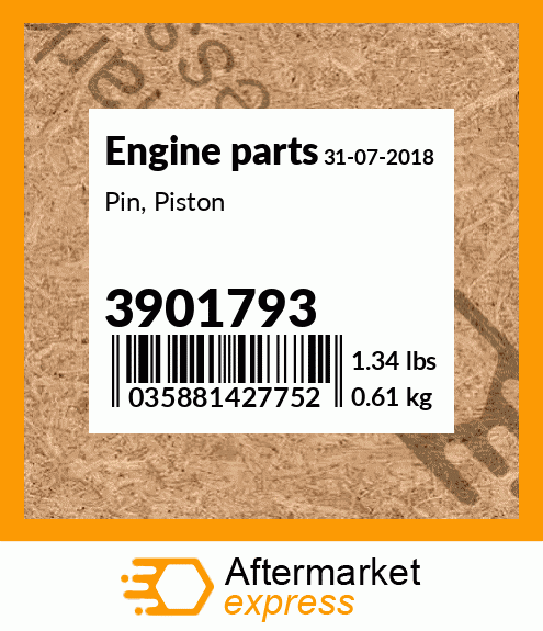 Spare part 3901793 + Pin, Piston