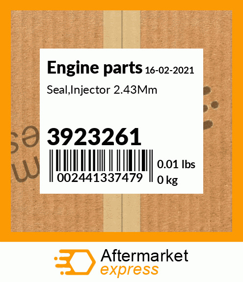 Spare part 3923261 + Seal,Injector 2.43Mm