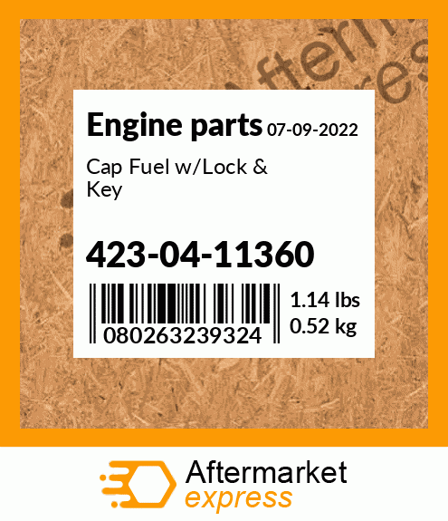 Spare part 423-04-11360 + Cap Fuel w/Lock & Key