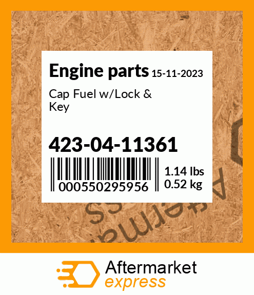 Spare part 423-04-11361 + Cap Fuel w/Lock & Key