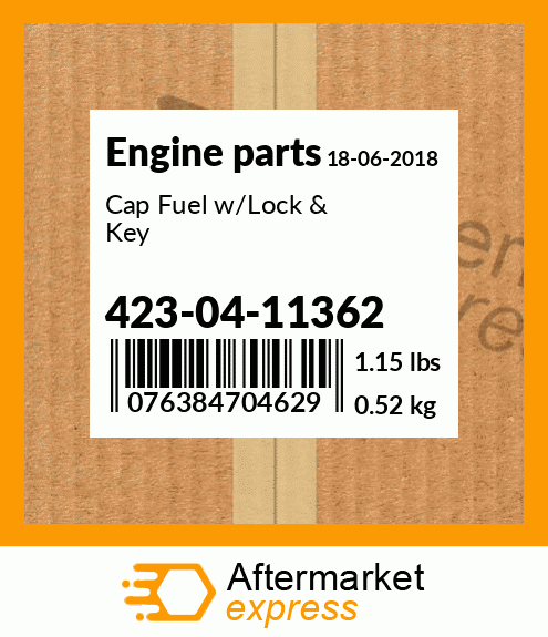 Spare part 423-04-11362 + Cap Fuel w/Lock & Key