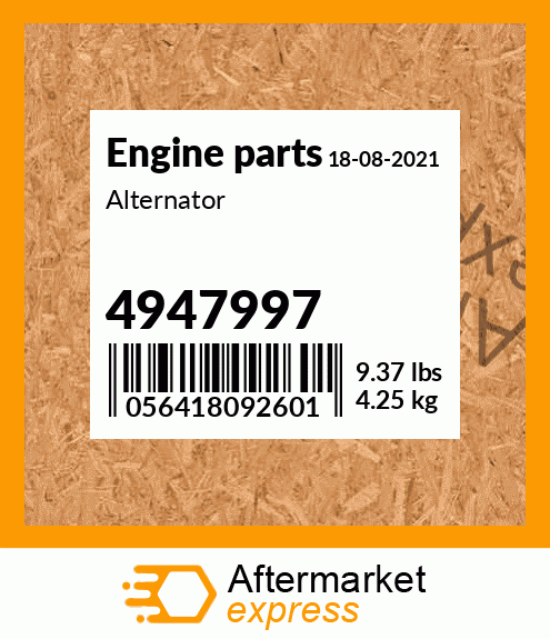 Spare part 4947997 + Alternator