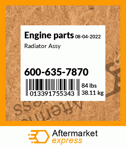 Spare part 600-635-7870 + Radiator Assy