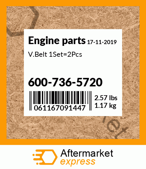 Spare part 600-736-5720 + V.Belt 1Set=2Pcs