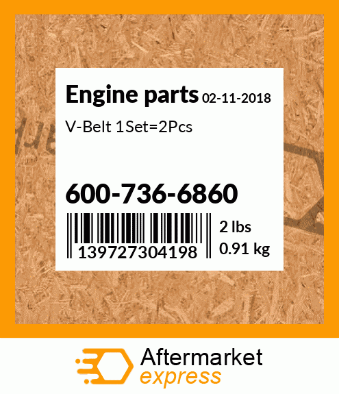 Spare part 600-736-6860 + V-Belt 1Set=2Pcs