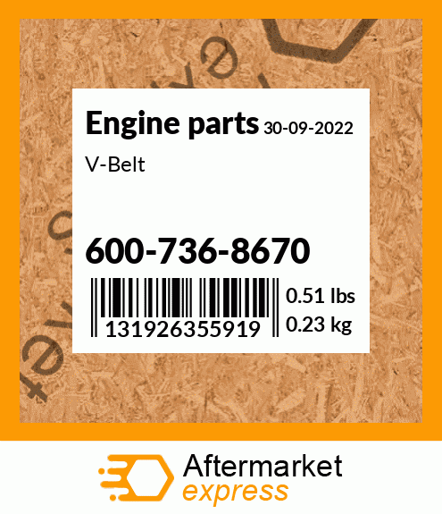 Spare part 600-736-8670 + V-Belt