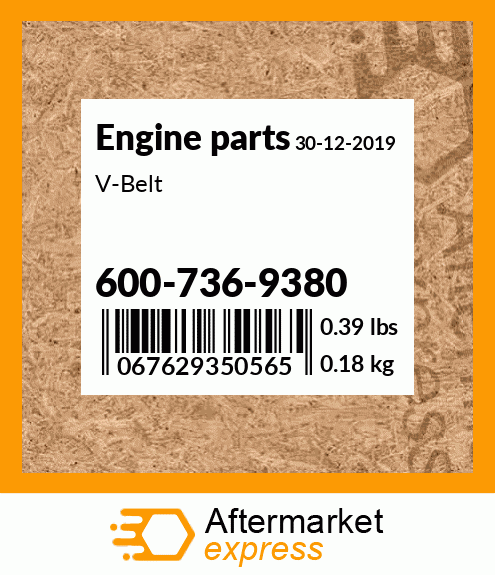 Spare part 600-736-9380 + V-Belt