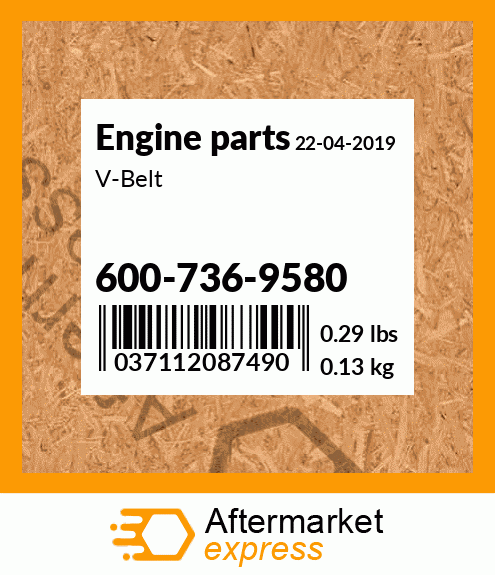 Spare part 600-736-9580 + V-Belt