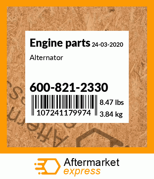 Spare part 600-821-2330 + Alternator