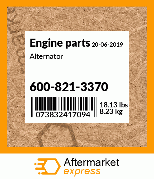 Spare part 600-821-3370 + Alternator