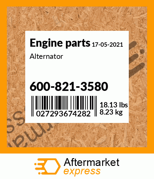 Spare part 600-821-3580 + Alternator