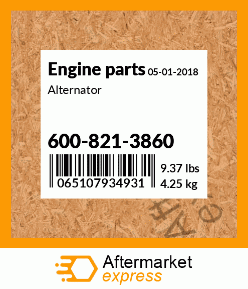 Spare part 600-821-3860 + Alternator