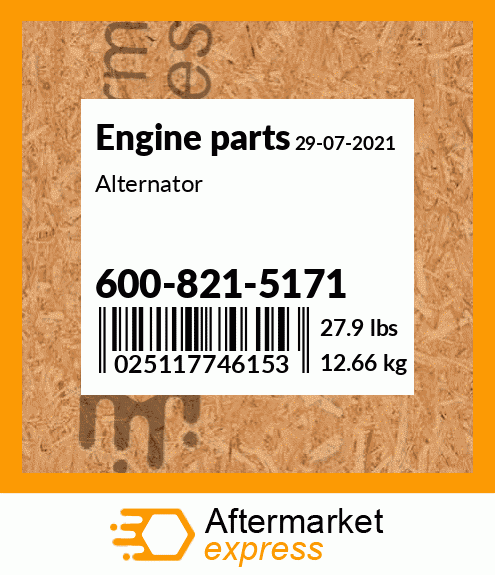 Spare part 600-821-5171 + Alternator