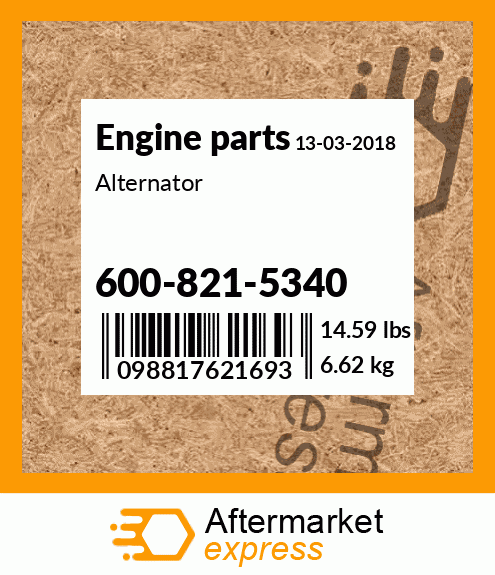 Spare part 600-821-5340 + Alternator