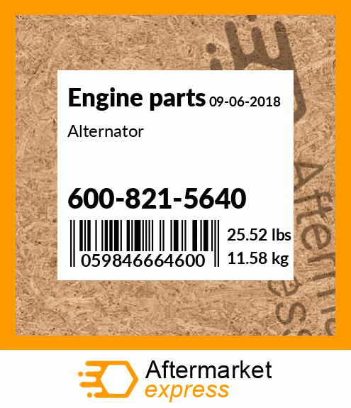 Spare part 600-821-5640 + Alternator